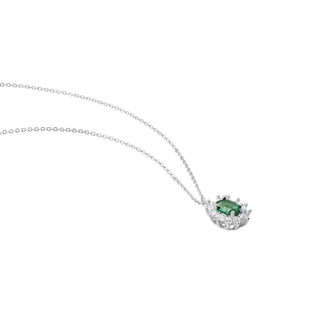 Collier Perez Argent Blanc Oxyde De Zirconium