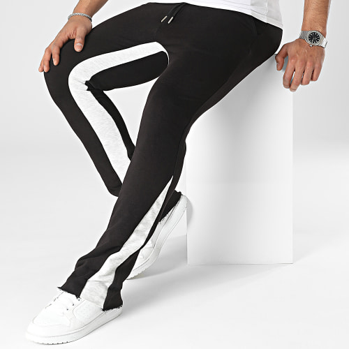 Pantalon Jogging Noir Gris Chiné