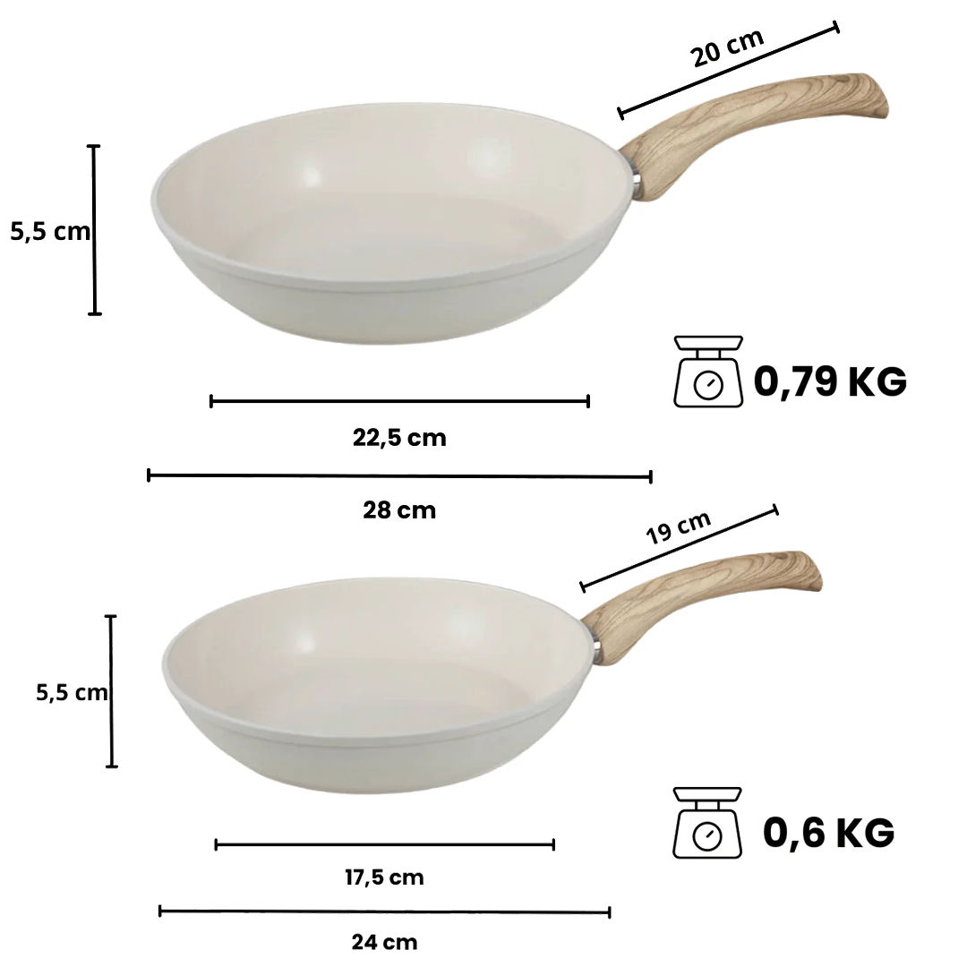Go Ivory Koekenpannenset 2-delig