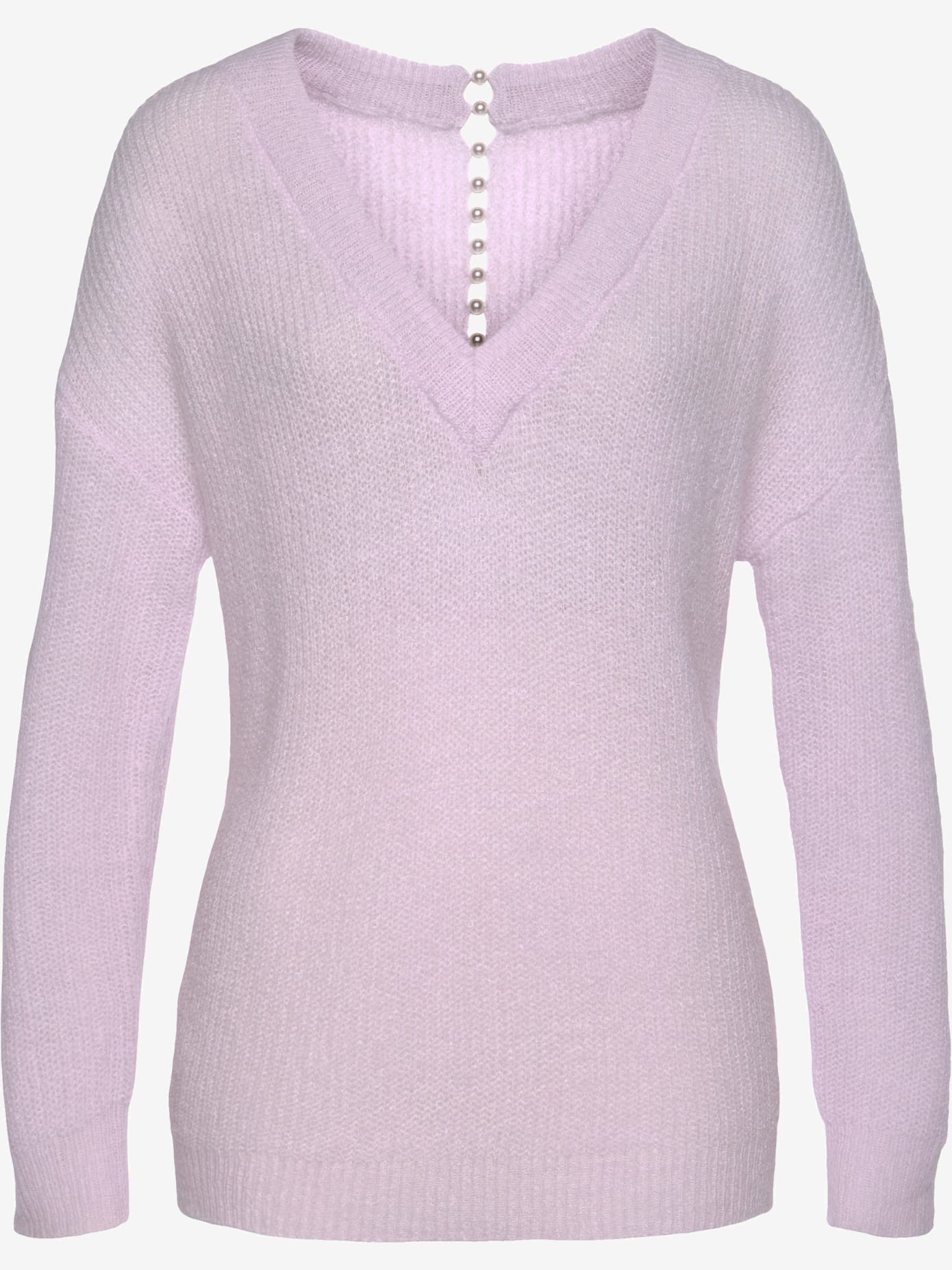 Pull à encolure en v pull en tricot avec perles