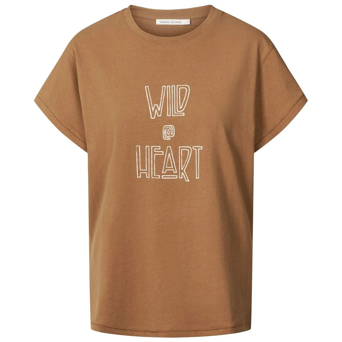 Rabens Saloner  Ambla Wild @heart t-shirt - Hazelnut