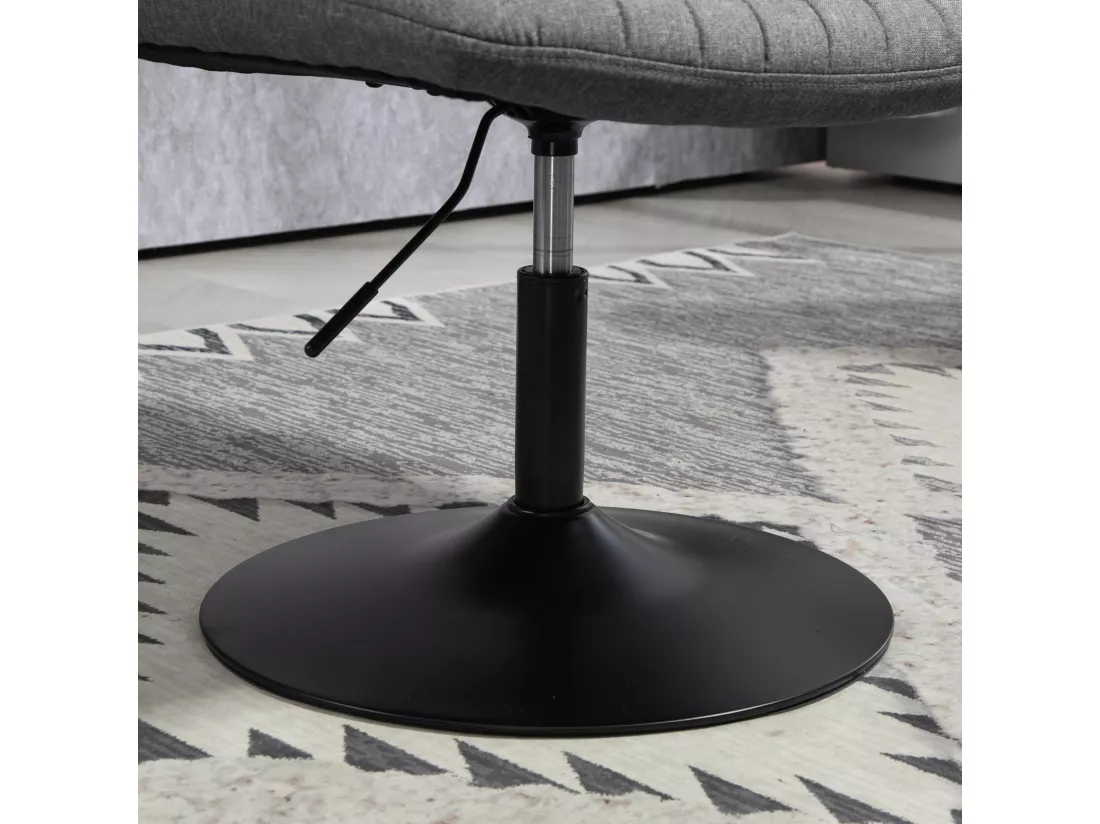 chaise longue EMILY chaise de relaxation réglable en hauteur rotative à 360° gris