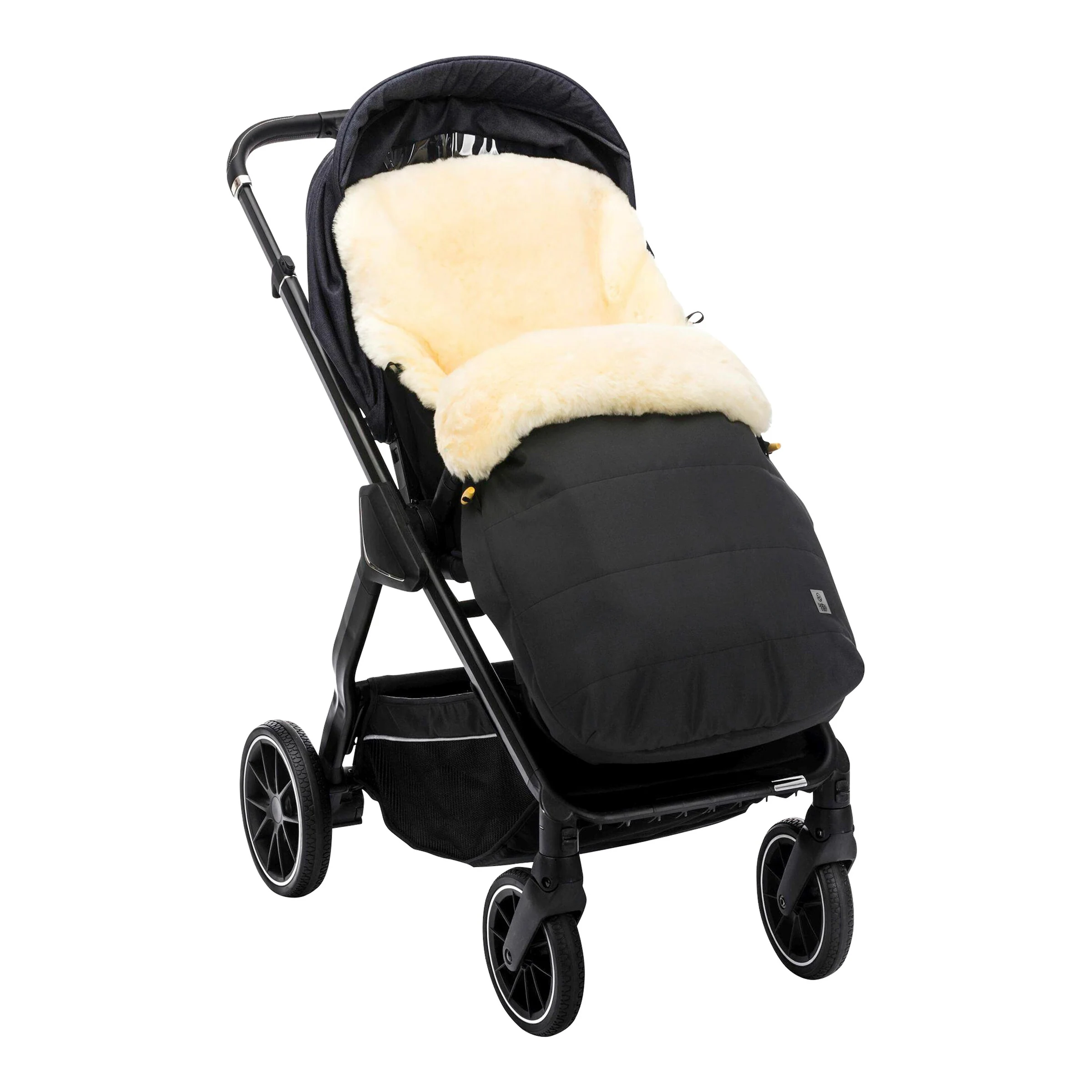 babycab Winterfußsack Lammfell Lille für Kinderwagen, Buggy schwarz
