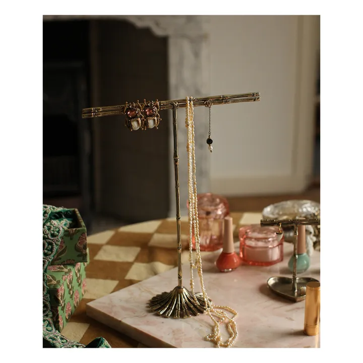 Doing Goods Porte-bijoux Frida Bamboo en laiton recyclé  | Mordoré