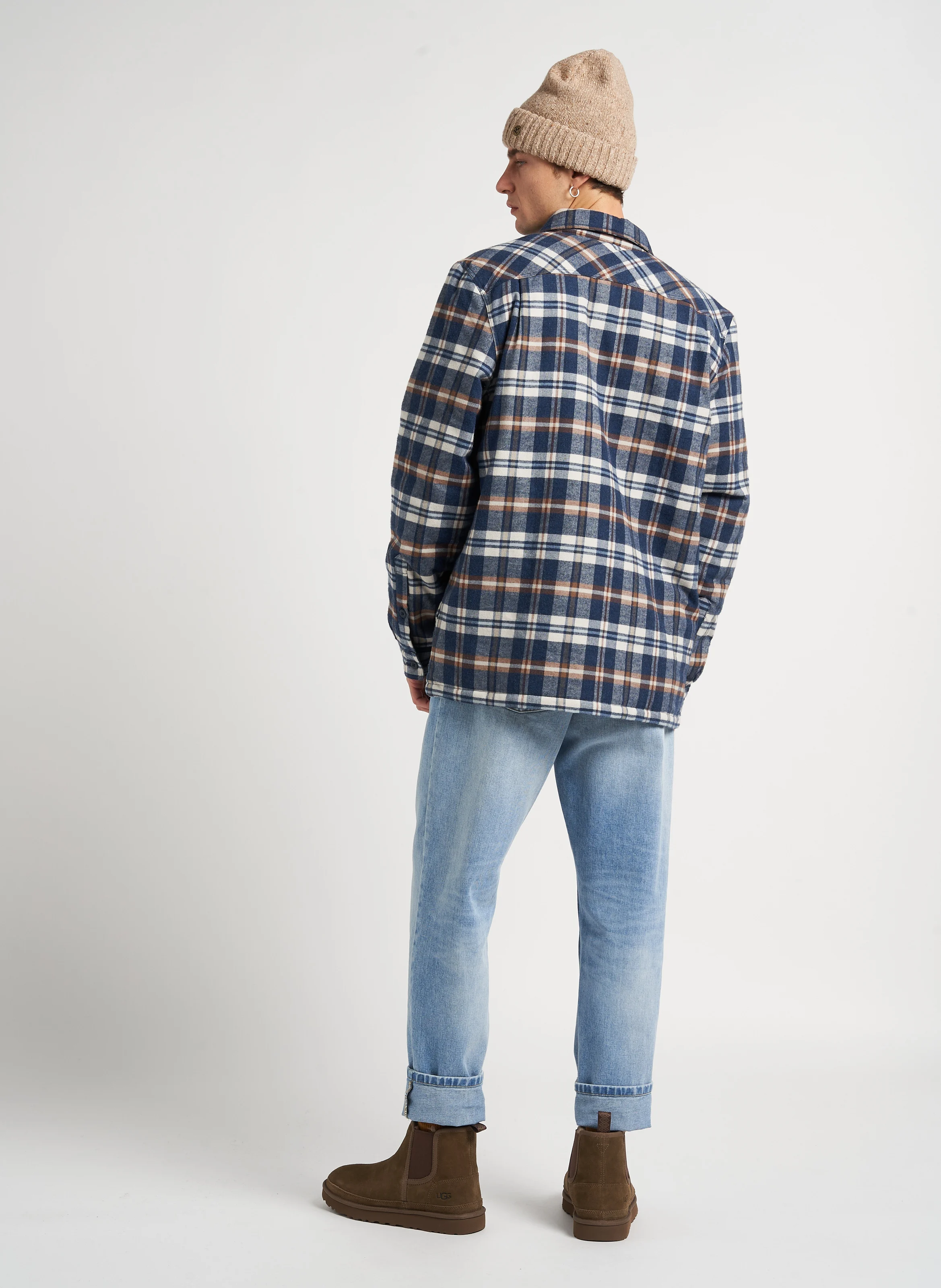 INSULATED - Veste col classique en coton biologique | Bleu