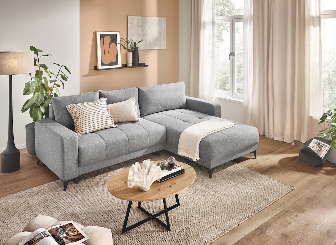 Ecksofa BRAD 281 x 189 cm grau