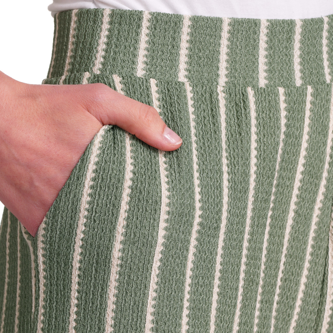 Gina Benotti Damen Culotte mit strukturiertem Material grün