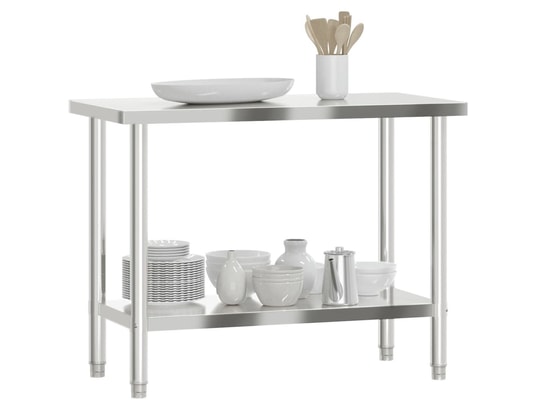 VIDAXL - Mobilier de cuisine Table de travail de cuisine 110x55x85 cm acier inoxydable