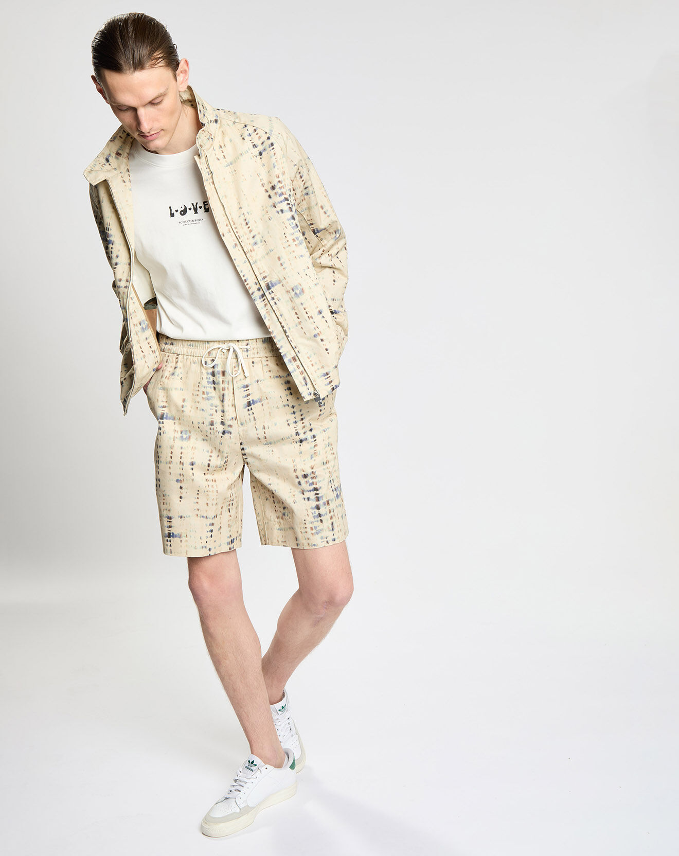 Scotch & Soda Blouson Imperméable Twill Coton Organic écru
