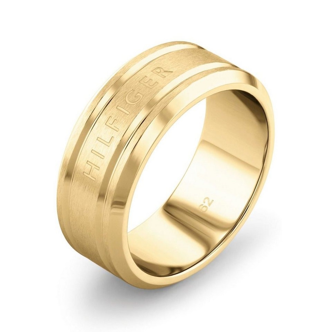 Tommy Hilfiger Herrenring Iconig Stripes Goldig