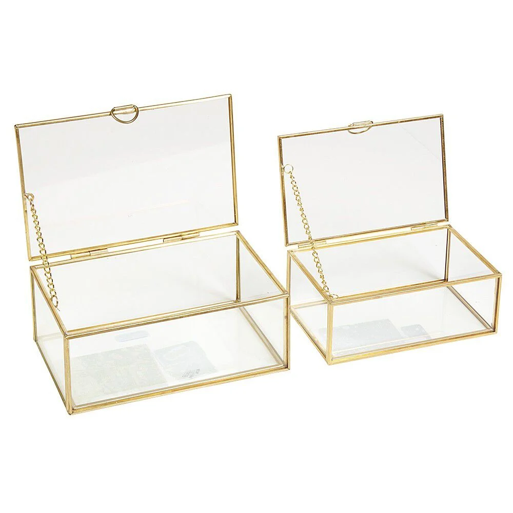LOT Boîte de rangement en verre et effet laiton - OK CODES CRÉÉS
