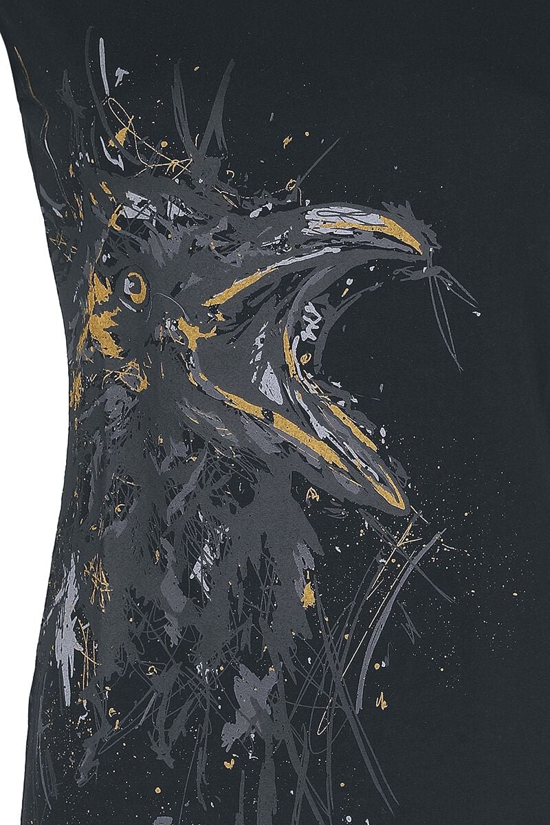 T-Shirt Femme Croquis Corbeau | Black Premium by EMP T-Shirt Manches courtes