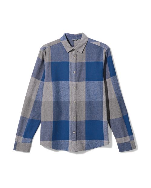 herenoverhemd ruiten  bleu