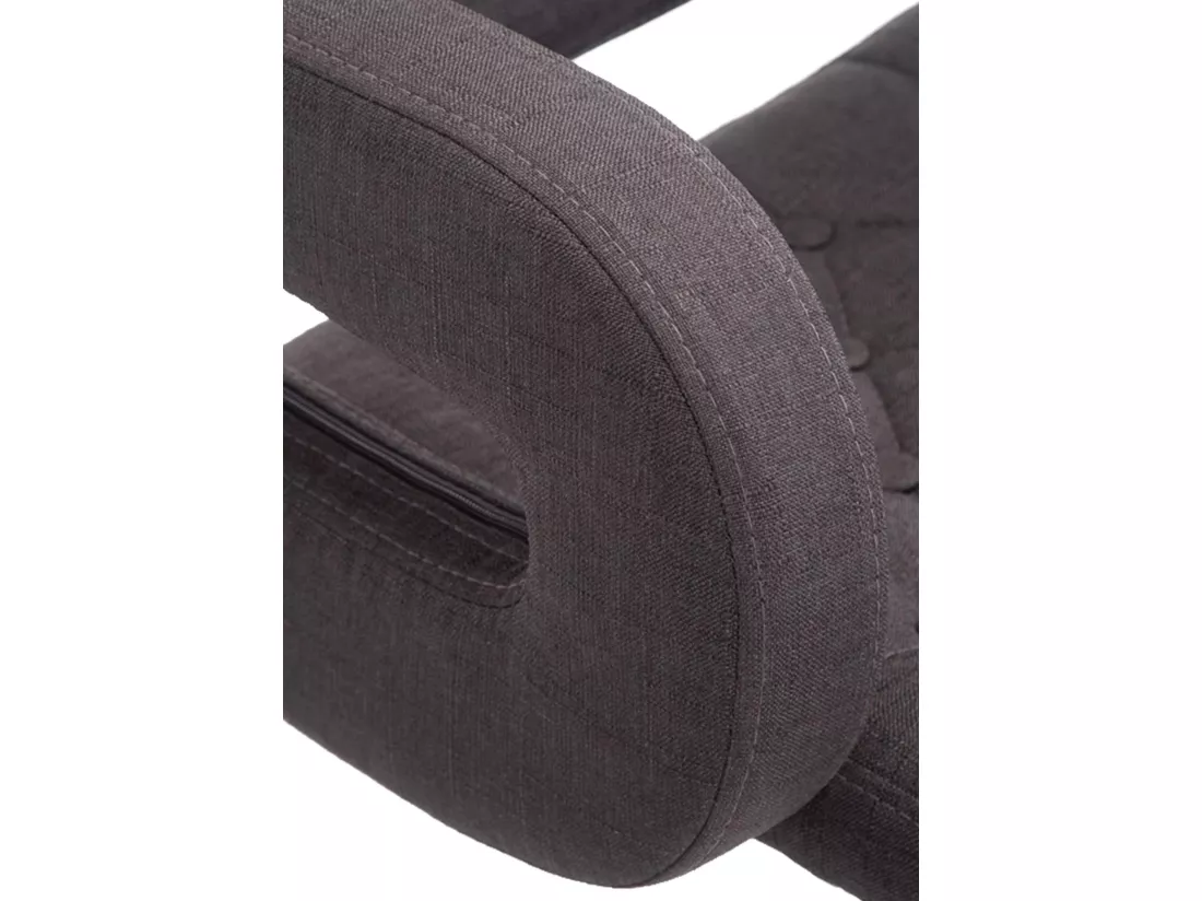 Chaise de bureau - Tissu & Métal chromé - Gris foncé - Dublin