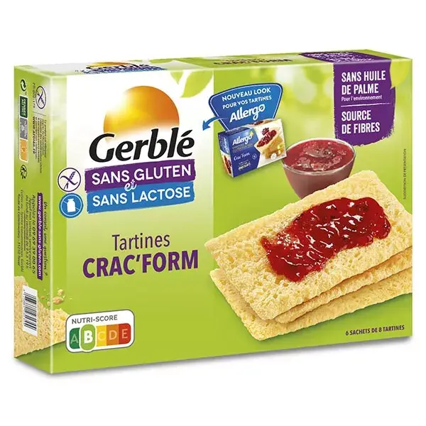 Torradas Gerblé Crac' Form sem glúten e sem lactose, 250g