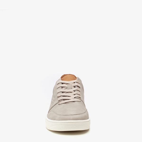 Blue Box grijze heren sneakers met bruin detail