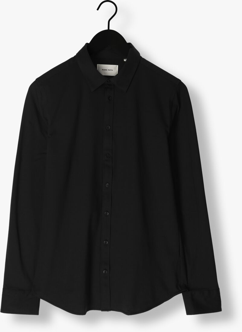 PURE PATH zwarte pure path casual overhemd jersey basis shirt
