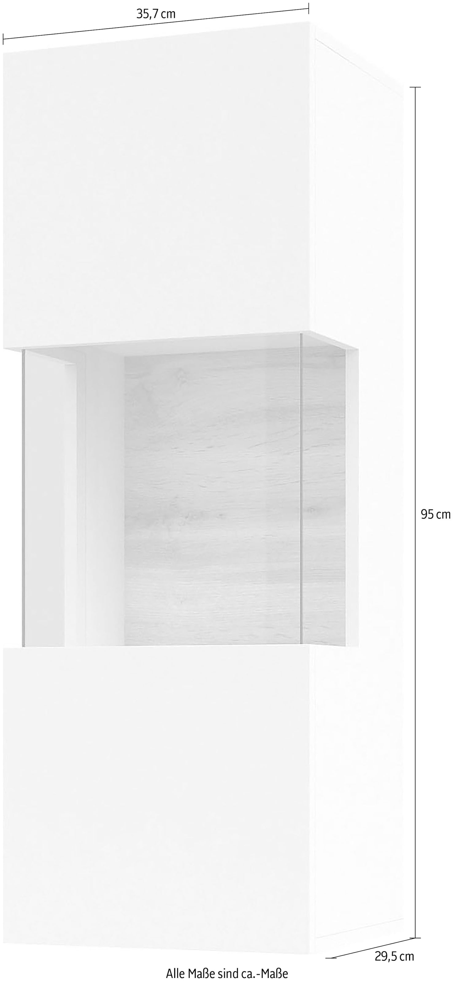 INOSIGN Hängevitrine »Ava, Breite 36 cm, hängend montierbar« moderne grifflose Vitrine, Eckverglasung