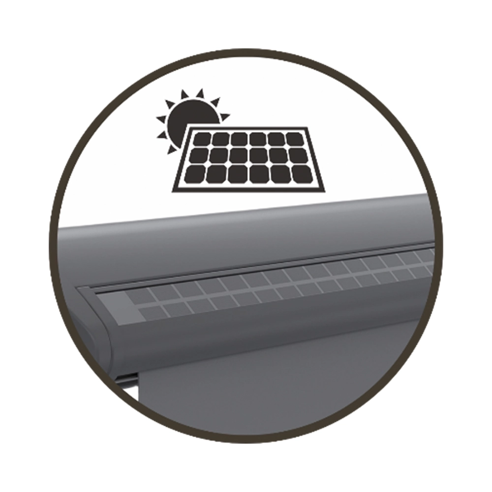 CONTINI Halbkasettenmarkise mit Solar Antrieb 395x300cm anthrazit, kein Stromanschluss nötig