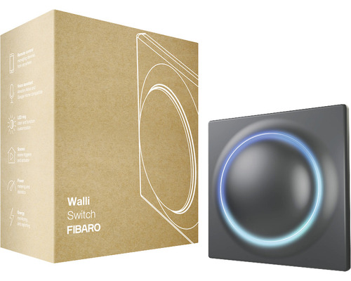 Fibaro Walli Switch inbouwmodule met repeaterfunctie voor het aansturen van één of twee lichtbronnen, zwart - Compatibel met SMART HOME van hornbach