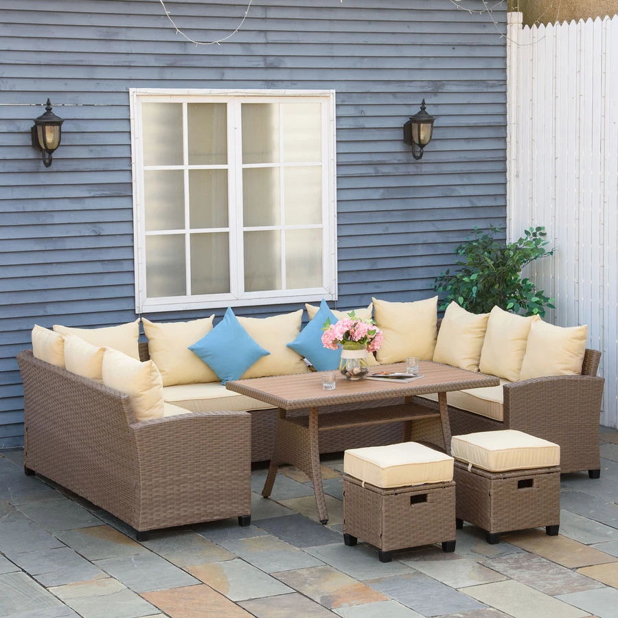 Outsunny Gartenmöbel Set bestehend aus 6 Teilen braun