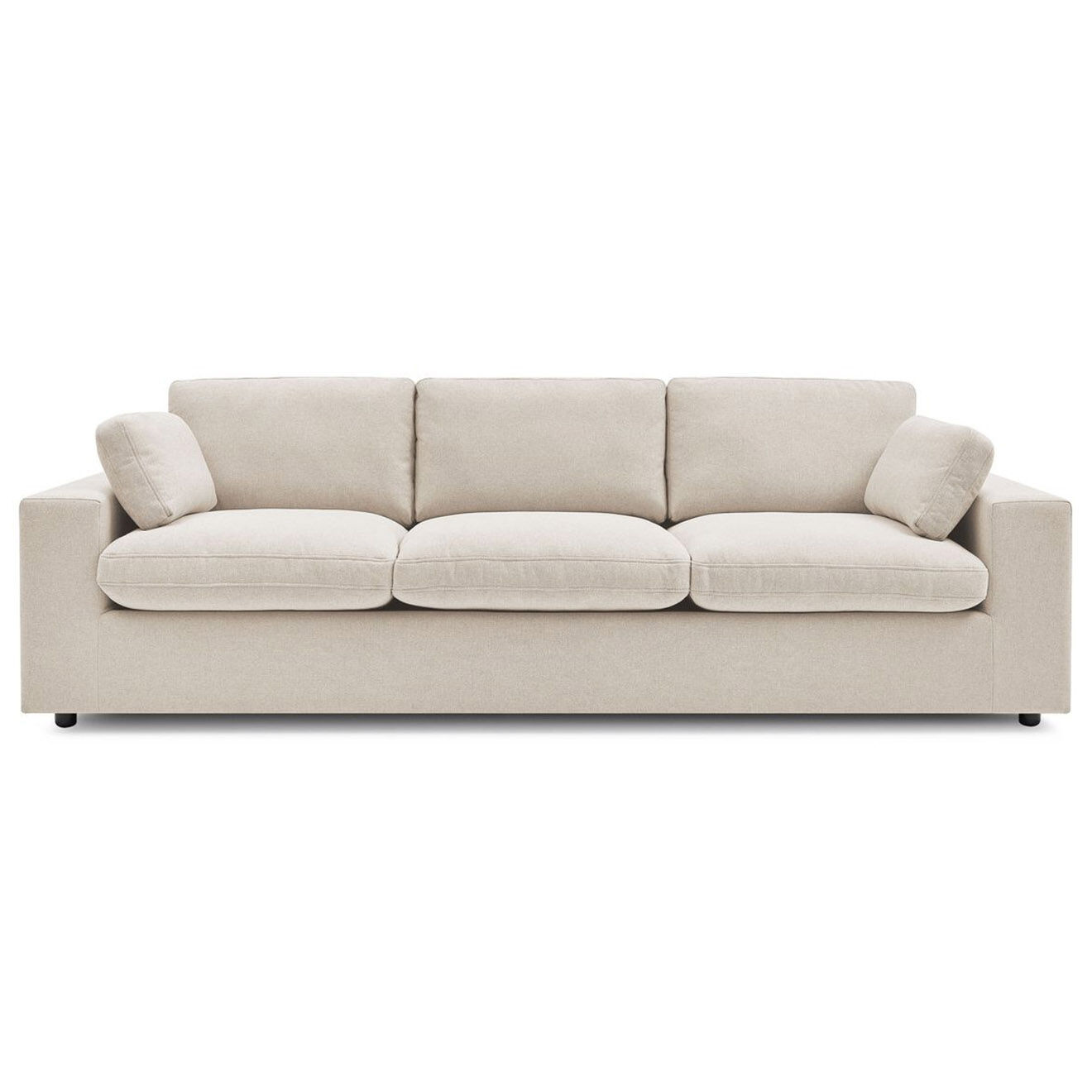 Bobochic Canapé droit fixe 3 places belair beige - 250x93x80 cm