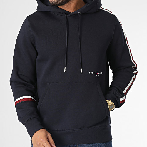 Sweat Capuche A Bandes New Global Stripe 9339 Bleu Marine