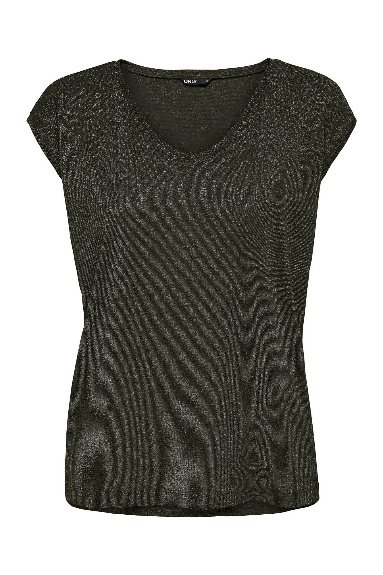 camiseta de manga curta com lurex
