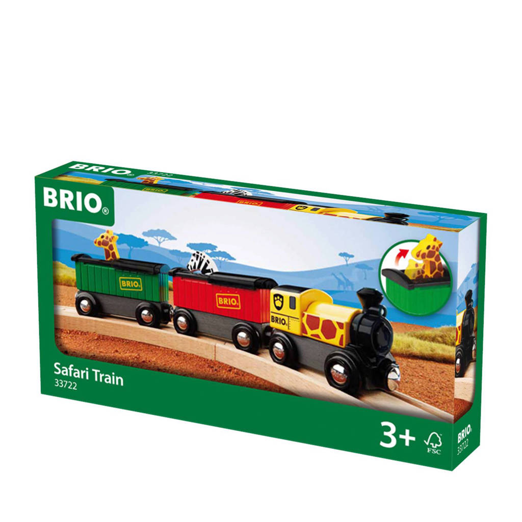 houten Trein met safari dieren