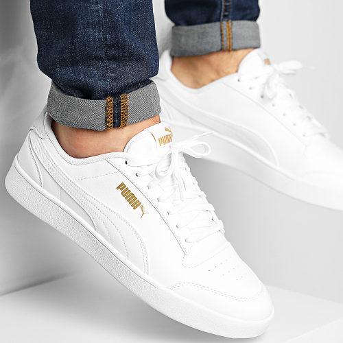 Baskets Puma Shuffle 309668 White White Puma Team Gold
