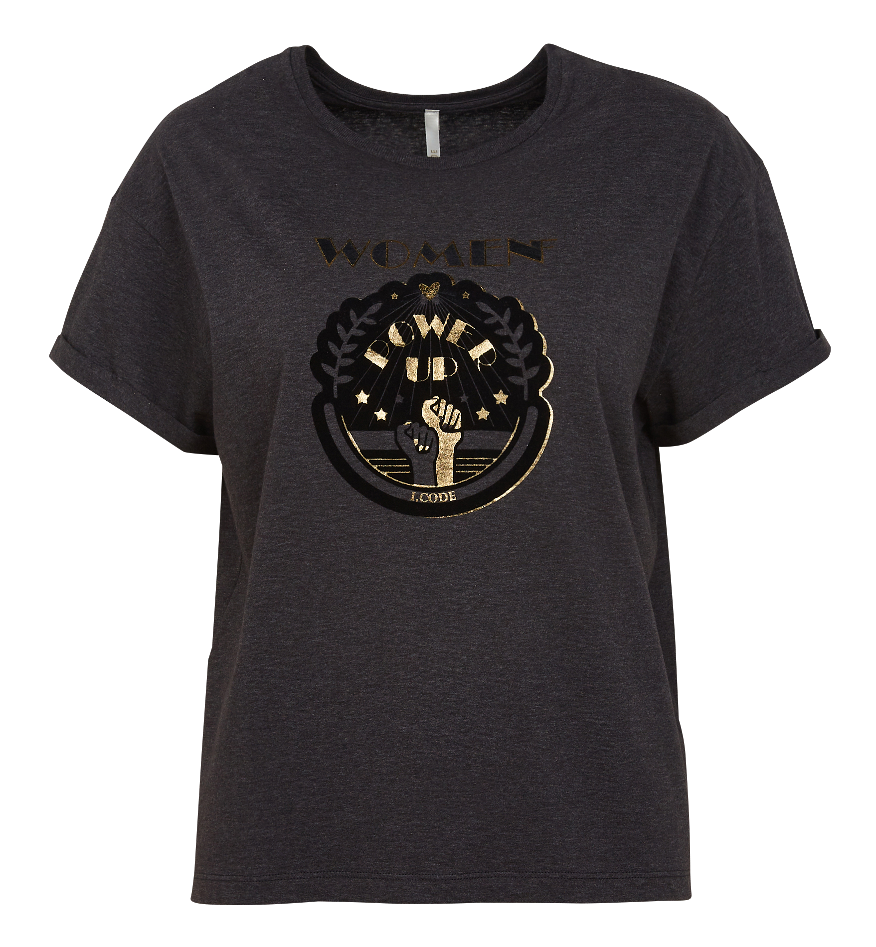 Tee-shirt col rond en coton | Gris