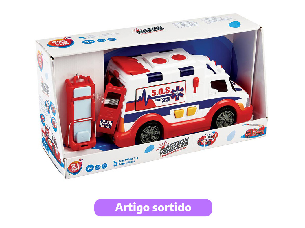 VEÍCULOS DE EMERGÊNCIA ONE TWO FUN MODELOS SORTIDOS