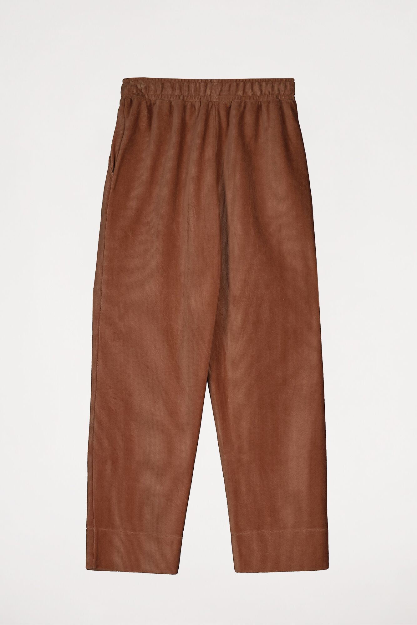 Calça comprida marrom de algodão - marrom