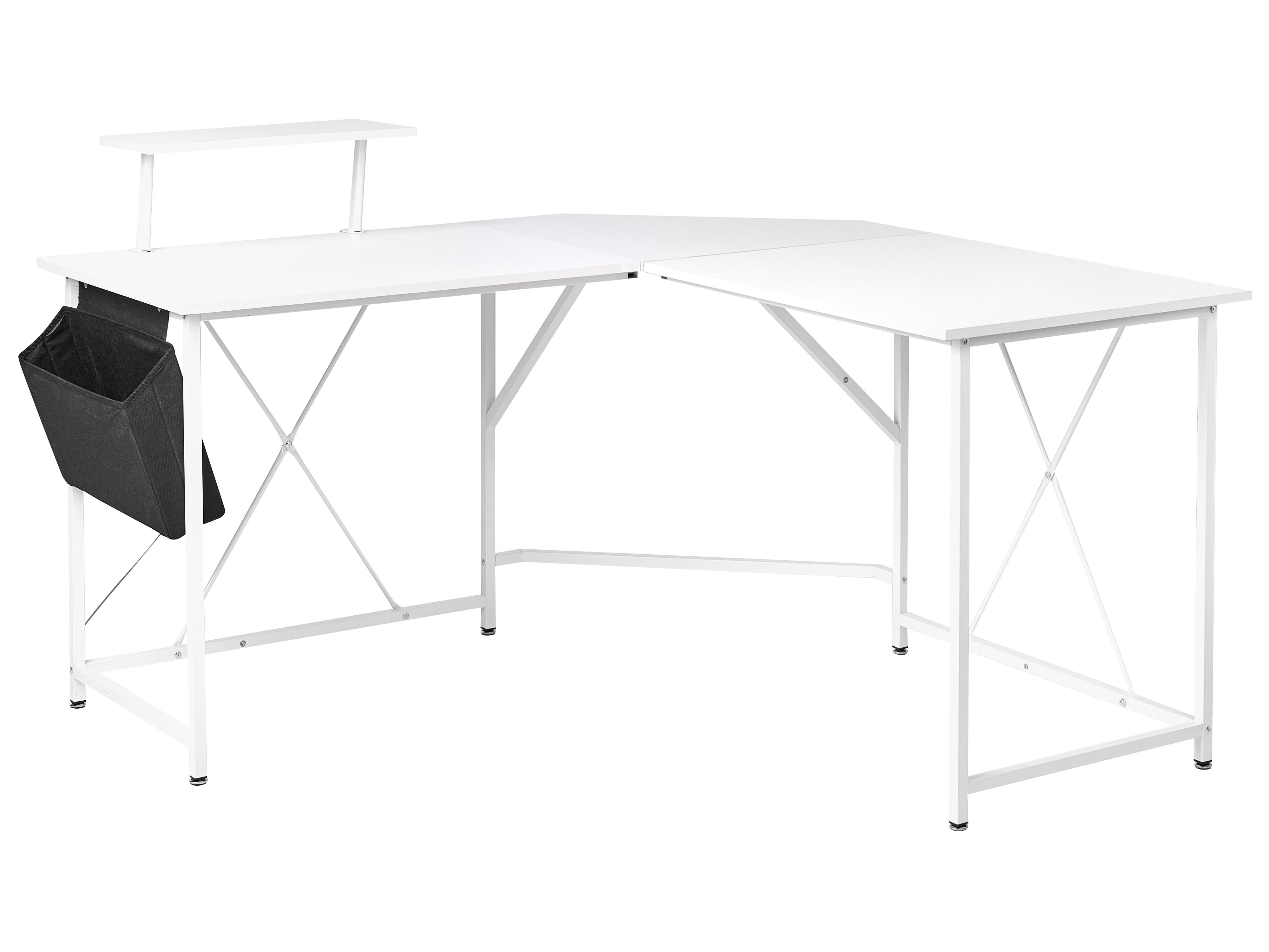 Hoekbureau TACONY Wit 180 cm 140 cm met opbergruimte