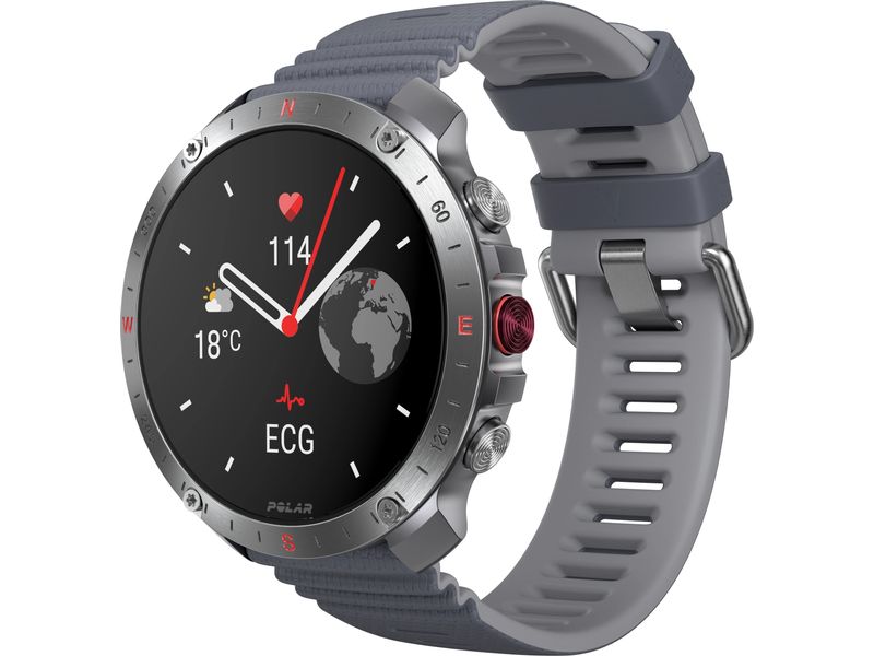 POLAR Sportuhr Grit X2 PRO Grau, M/L Sportuhr mit optischer Pulsmessung und Smartwatch-Navigation