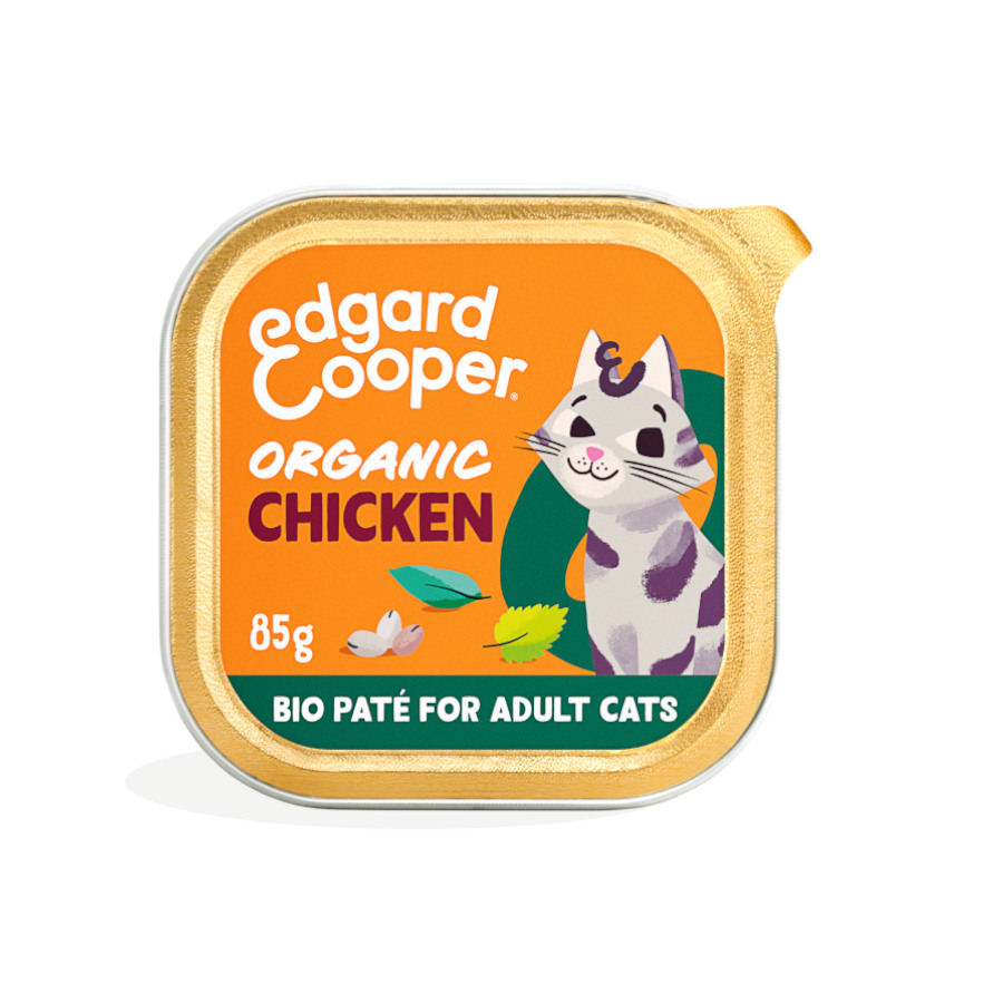 Frango orgânico para gatos adultos Edgard & Cooper em patê.