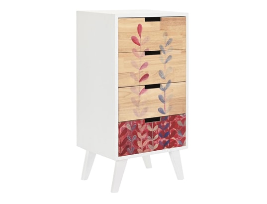 PEGANE - Chiffonnier, meuble de rangement en bois hévéa et paulownia