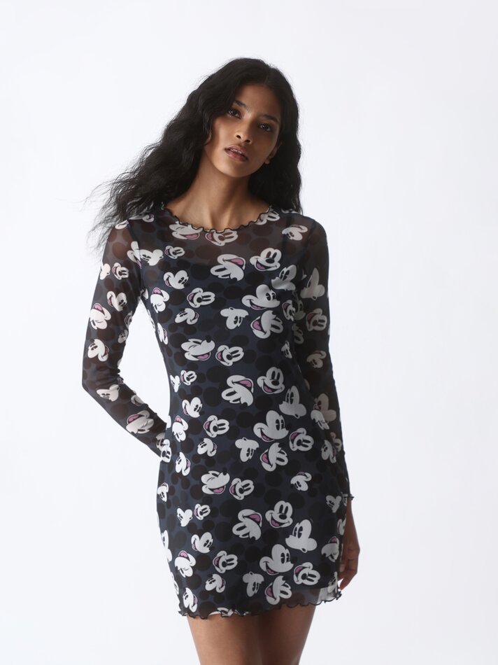 Vestido com estampa do Mickey Mouse ©DS - Preto