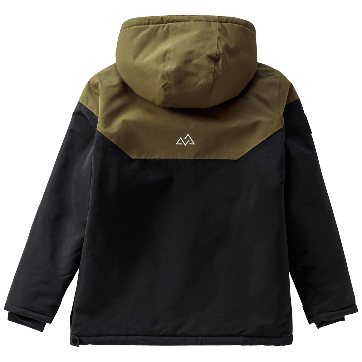 Famy Kinder Schneejacke mit Bauchtasche oliv / dunkelblau / orange