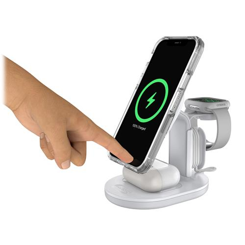 3in1 MagSafe Charger Qi Wireless Ladeständer für iPhone / Apple Watch / Airpods (78-81157) - Weiss