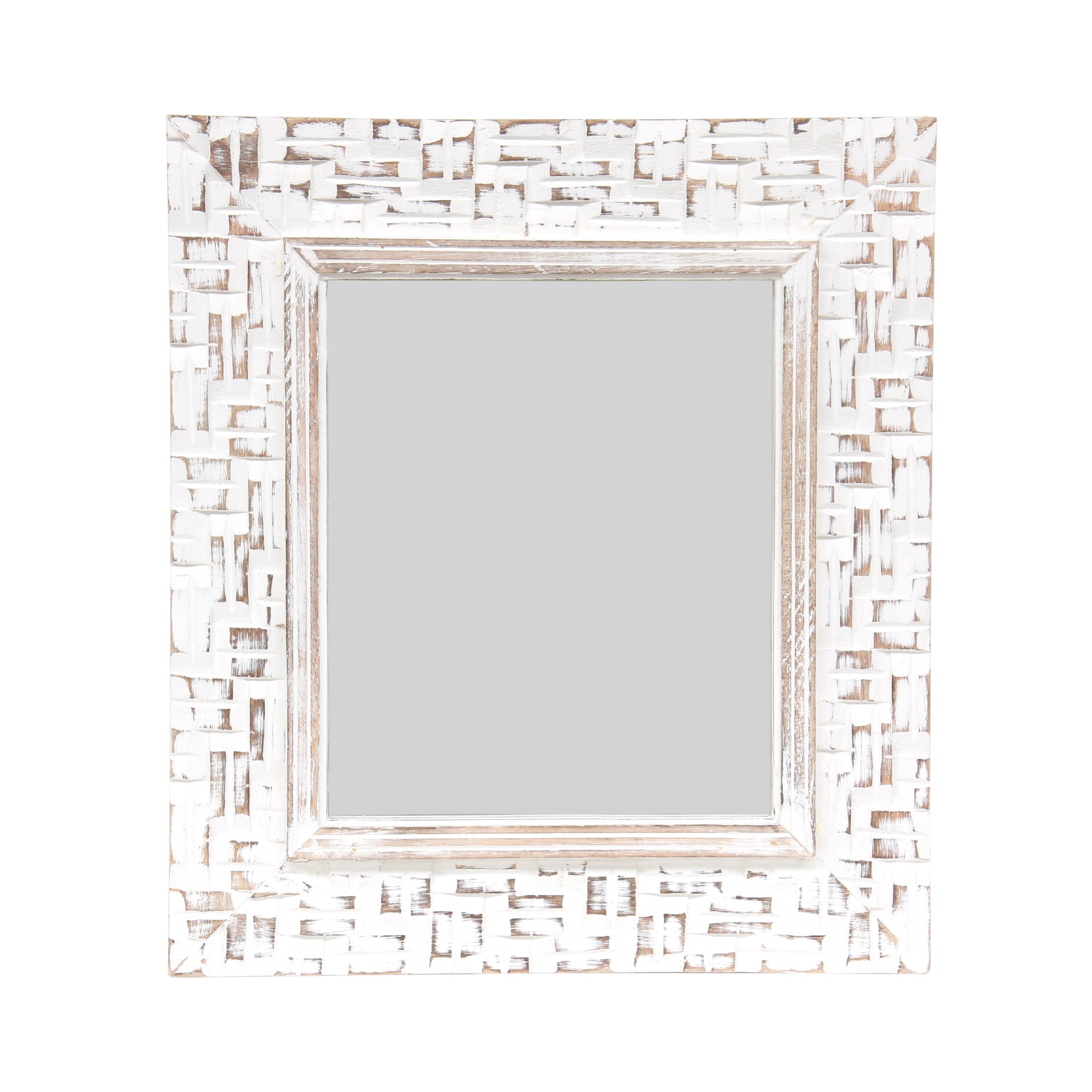 Spiegel 'Windows', weiß gekälkt, H 38 cm, B 33 cm, T 3 cm von fischer's lagerhaus
