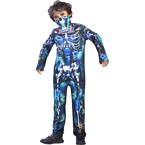 Halloween gamer skelet kostume str. 128