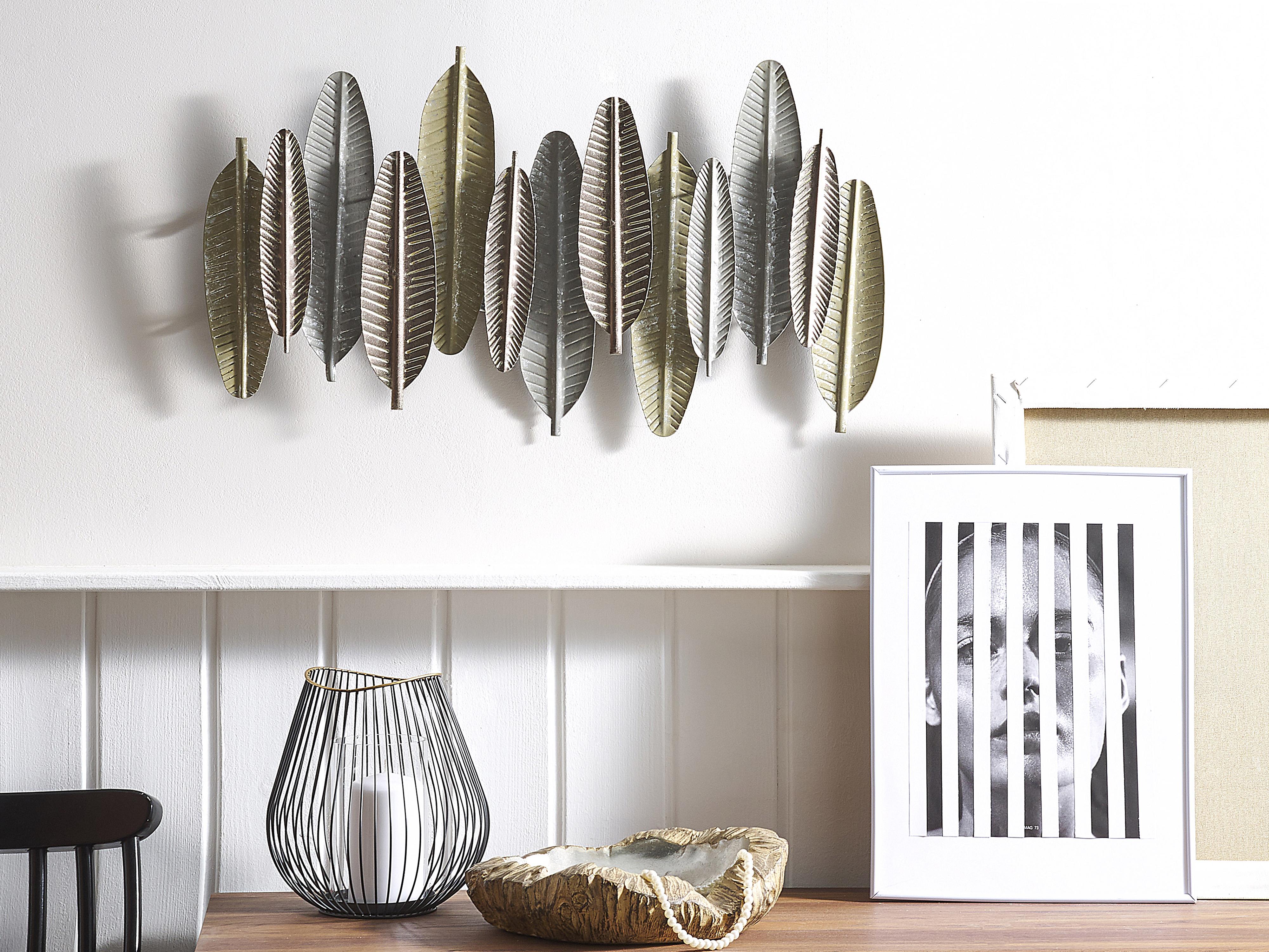 Wanddecoratie Veer ANTIMONY Metaal 37 cm Zilver