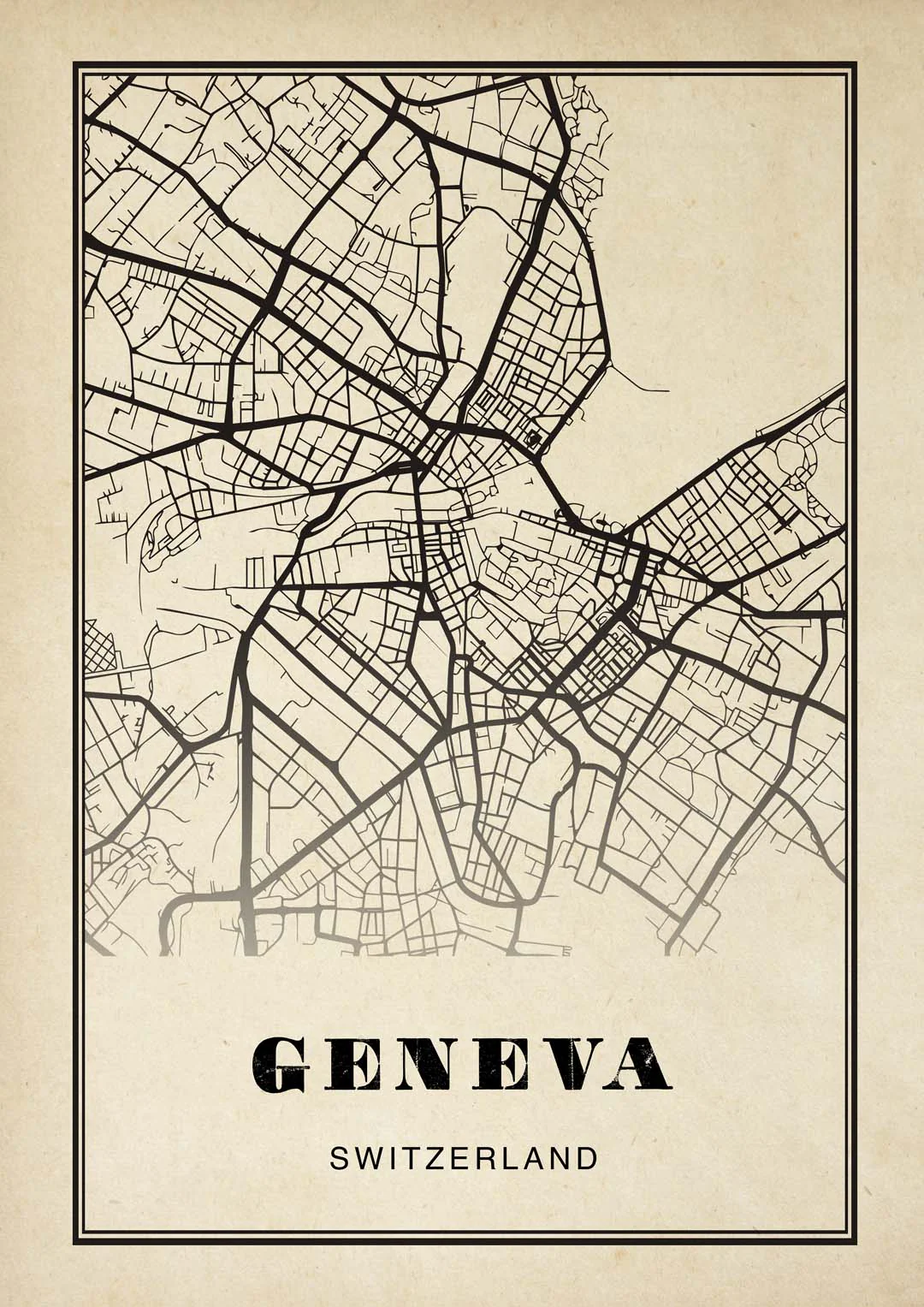 Genf Stadt Sepia