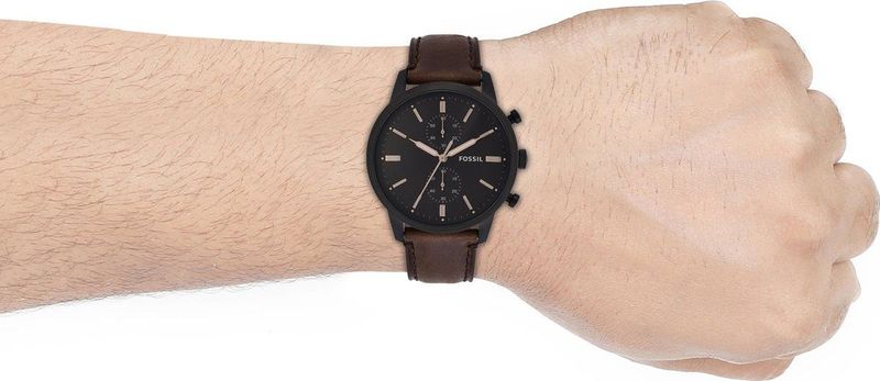 Fossil - Townsman - Polshorloge - Bruine Wijzerplaat - Leder - Quartz