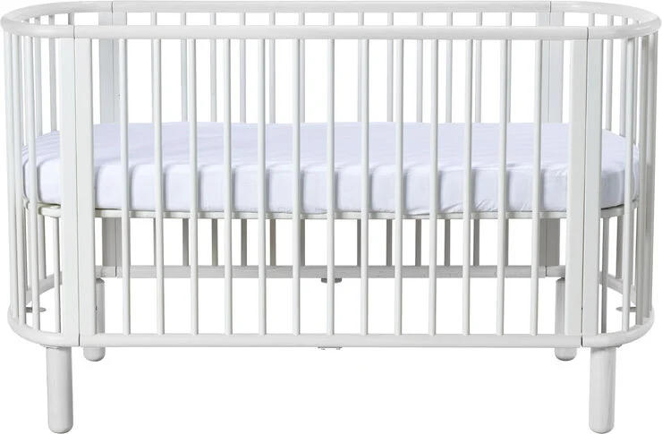 FLEXA Cot bed F. Wht 140x70cm F.Wht. beech railing & legs White/white