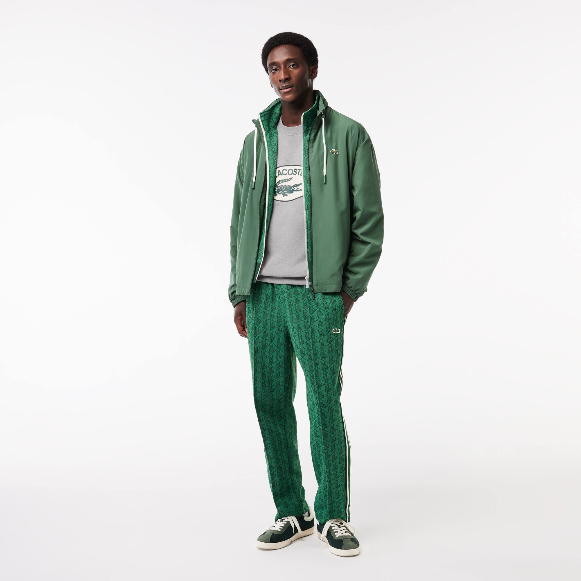Sweatshirt aus Fleece mit Monogramm-Aufdruck Sweatshirts - Grau - Lacoste - Herren
