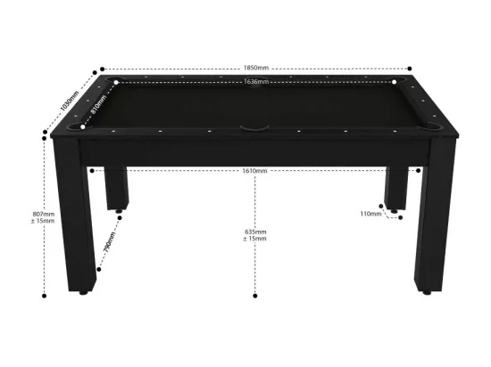 Billard convertible table 6 personnes Texas + pack accessoires Confort