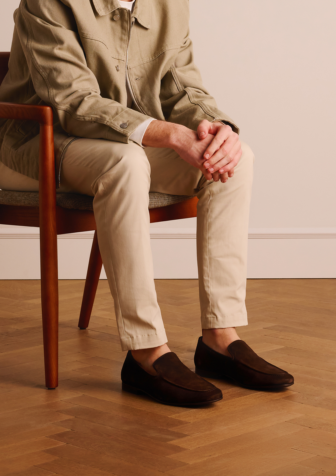 Donkerbruine suède loafers