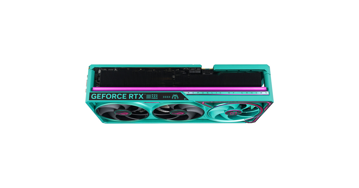 ASUSGeForce RTX 5080 ROG ASTRAL GAMING OC Hatsune Miku Edition grafische kaart  (Turquoise, DLSS 4, 3x DisplayPort, 2x HDMI 2.1)